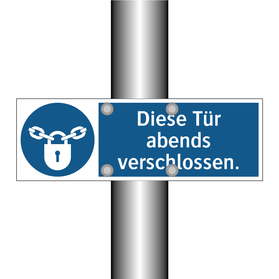 Diese Tür abends verschlossen.