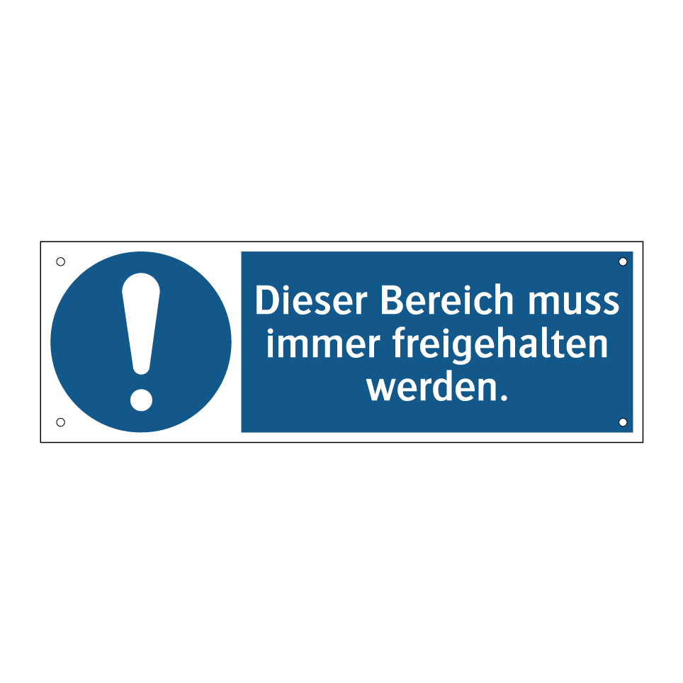 Dieser Bereich muss immer freigehalten werden.