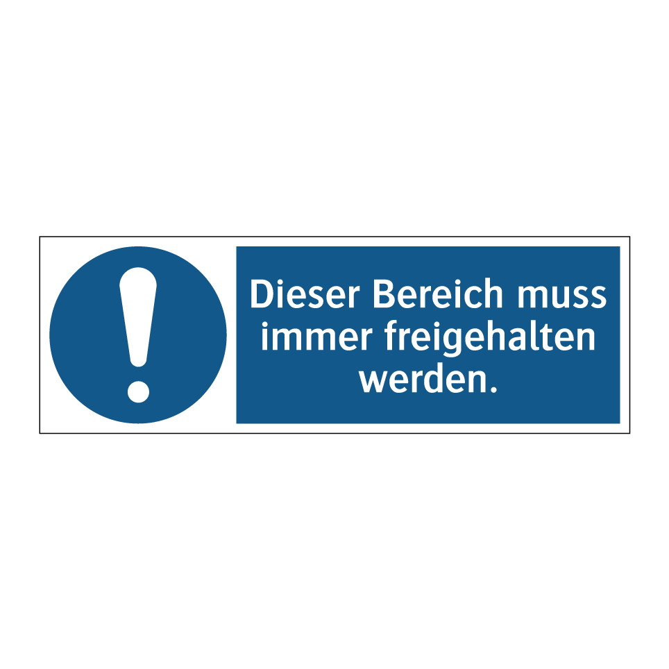 Dieser Bereich muss immer freigehalten werden.