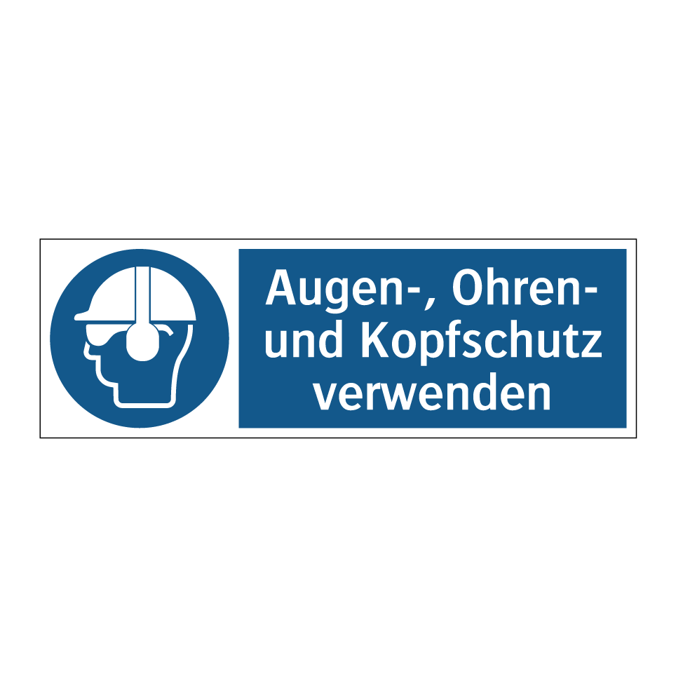 Augen-, Ohren- und Kopfschutz verwenden