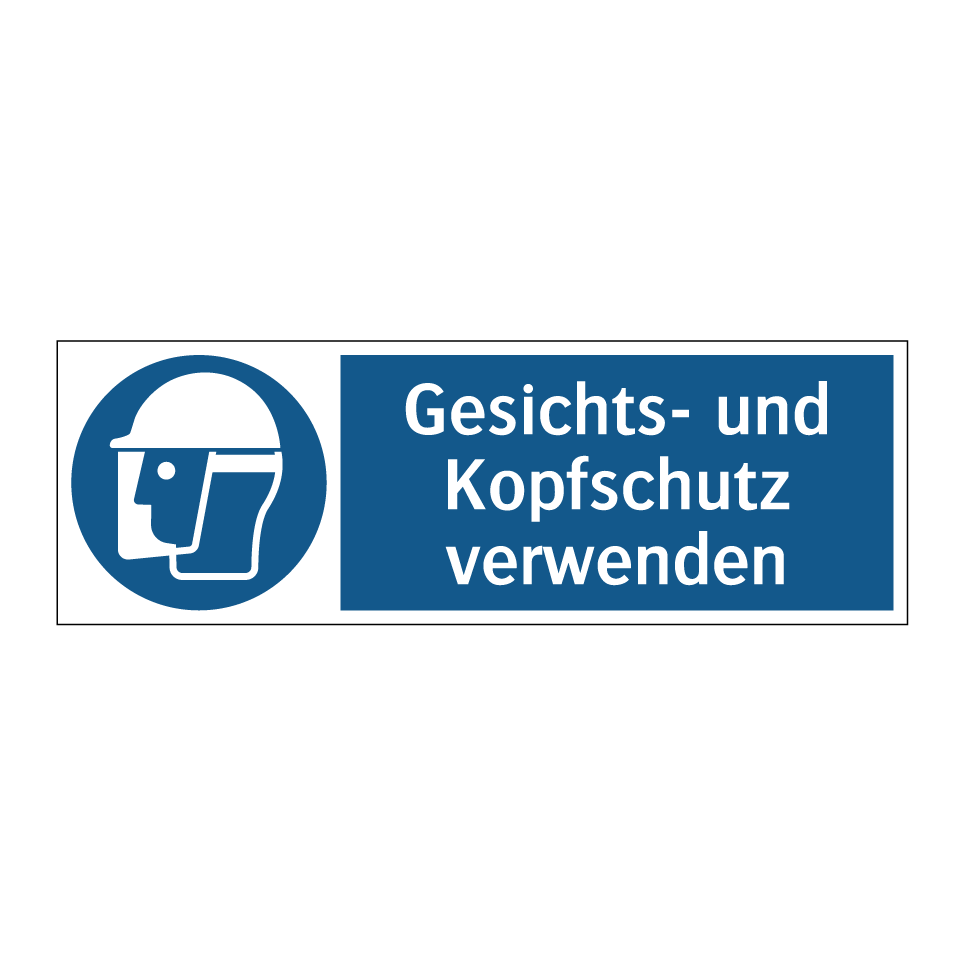 Gesichts- und Kopfschutz verwenden