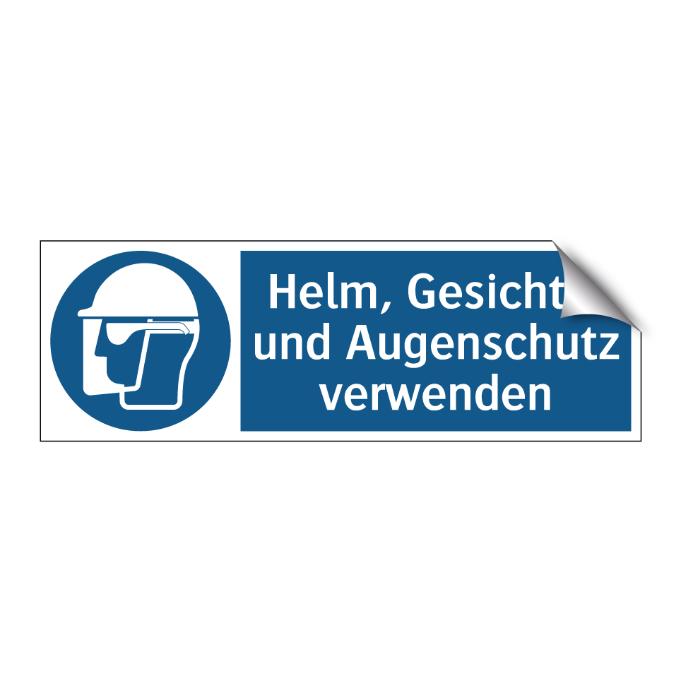 Helm, Gesichts- und Augenschutz verwenden
