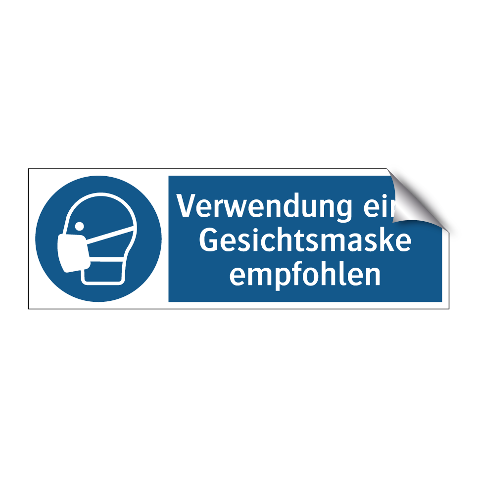 Verwendung einer Gesichtsmaske empfohlen