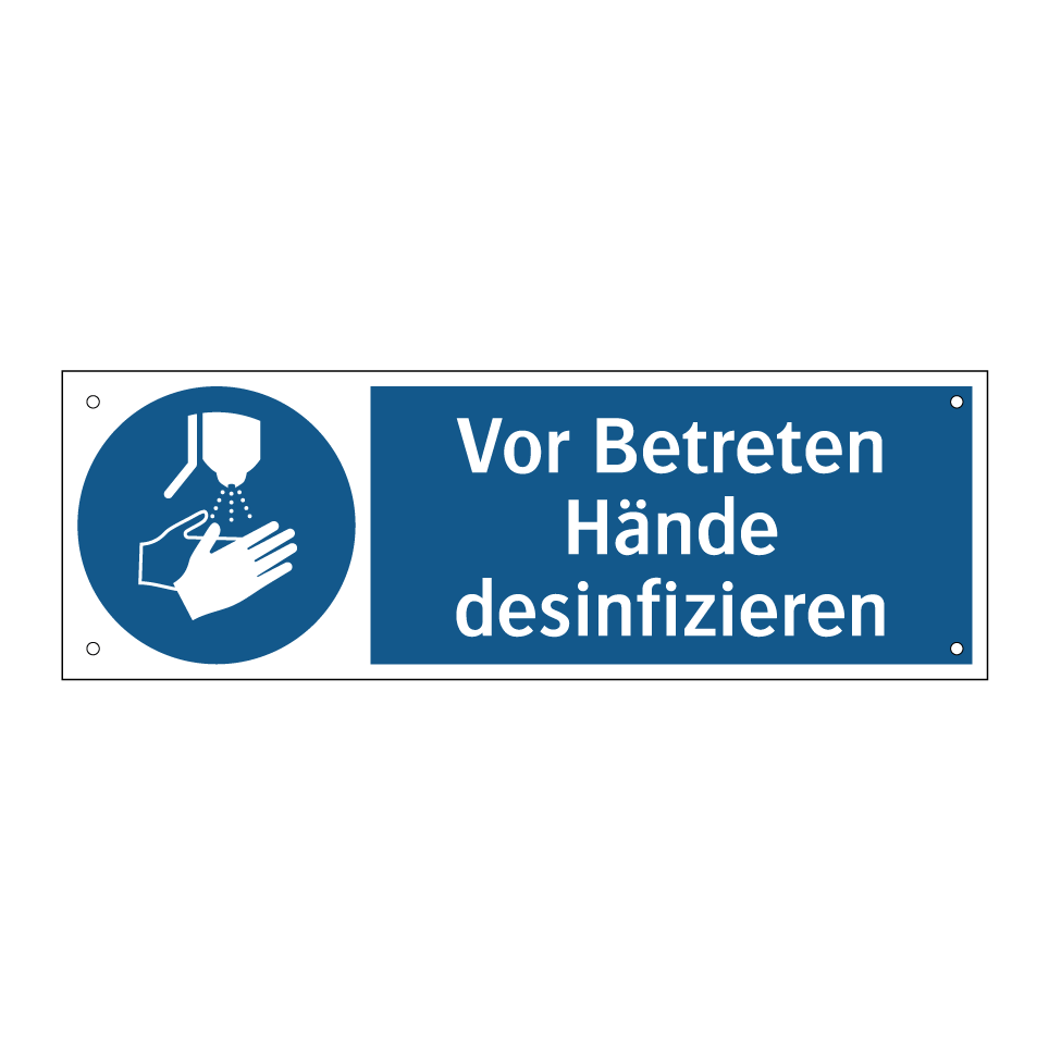 Vor Betreten Hände desinfizieren