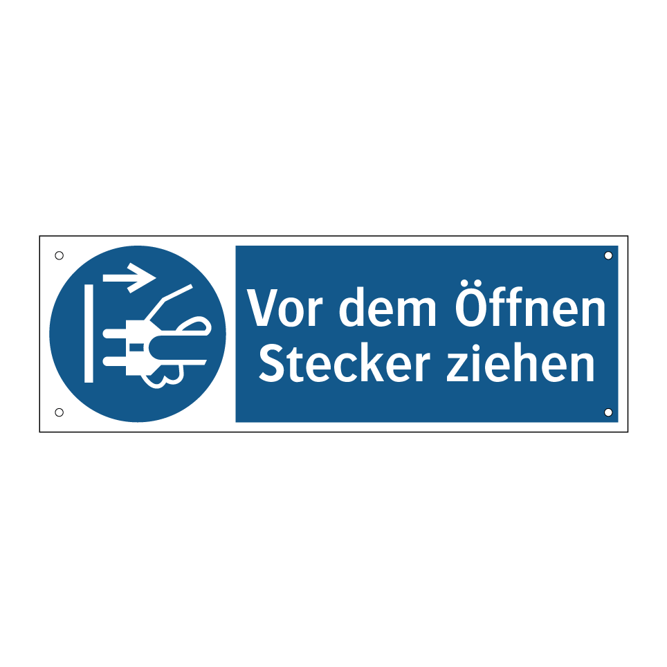 Vor dem Öffnen Stecker ziehen