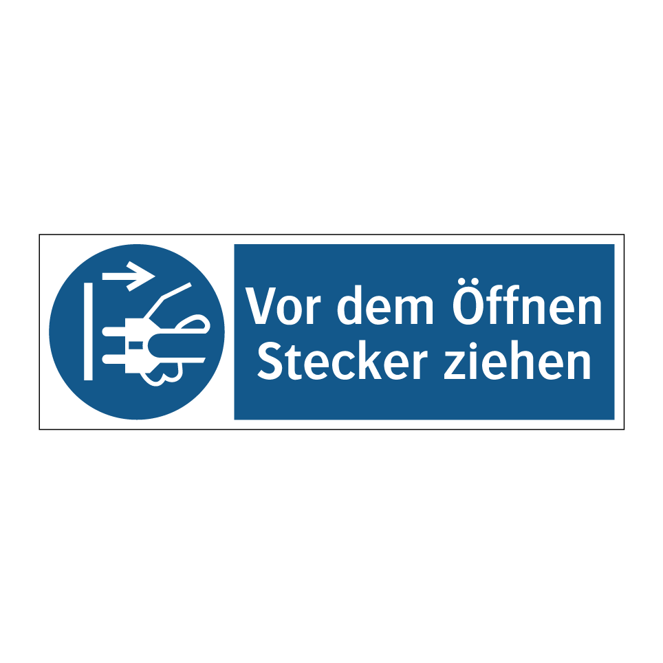 Vor dem Öffnen Stecker ziehen