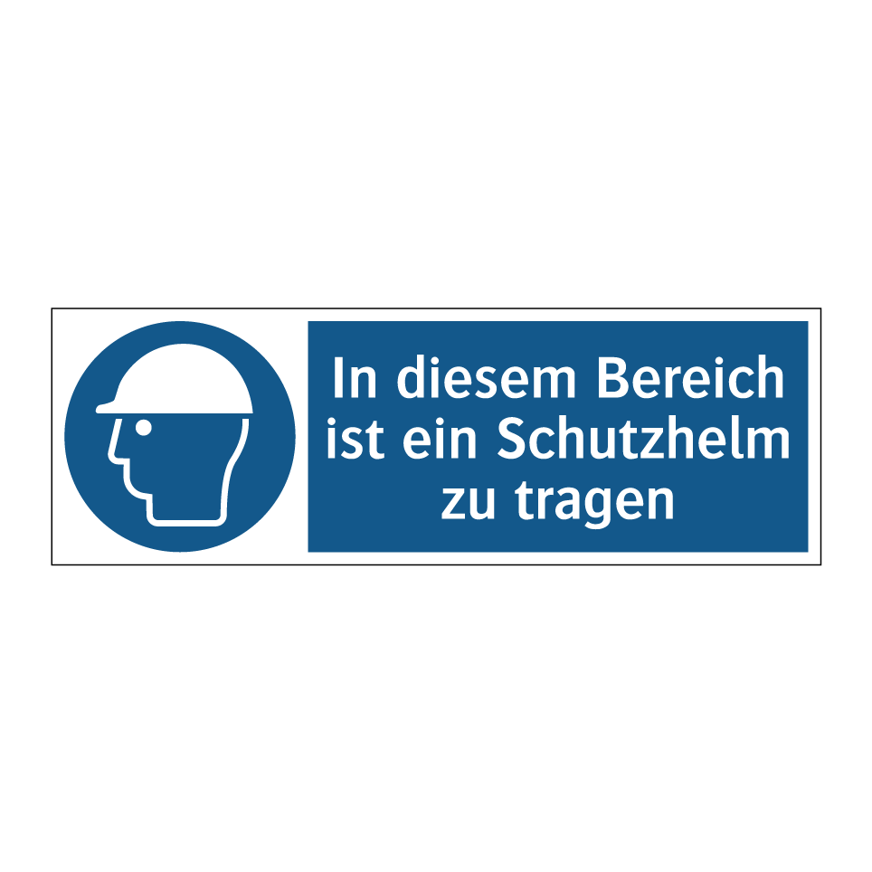 In diesem Bereich ist ein Schutzhelm zu tragen
