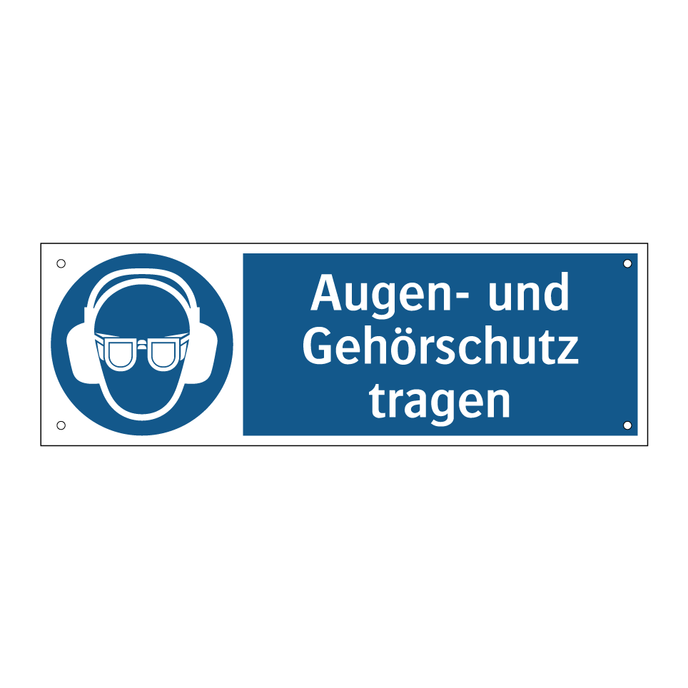Augen- und Gehörschutz tragen