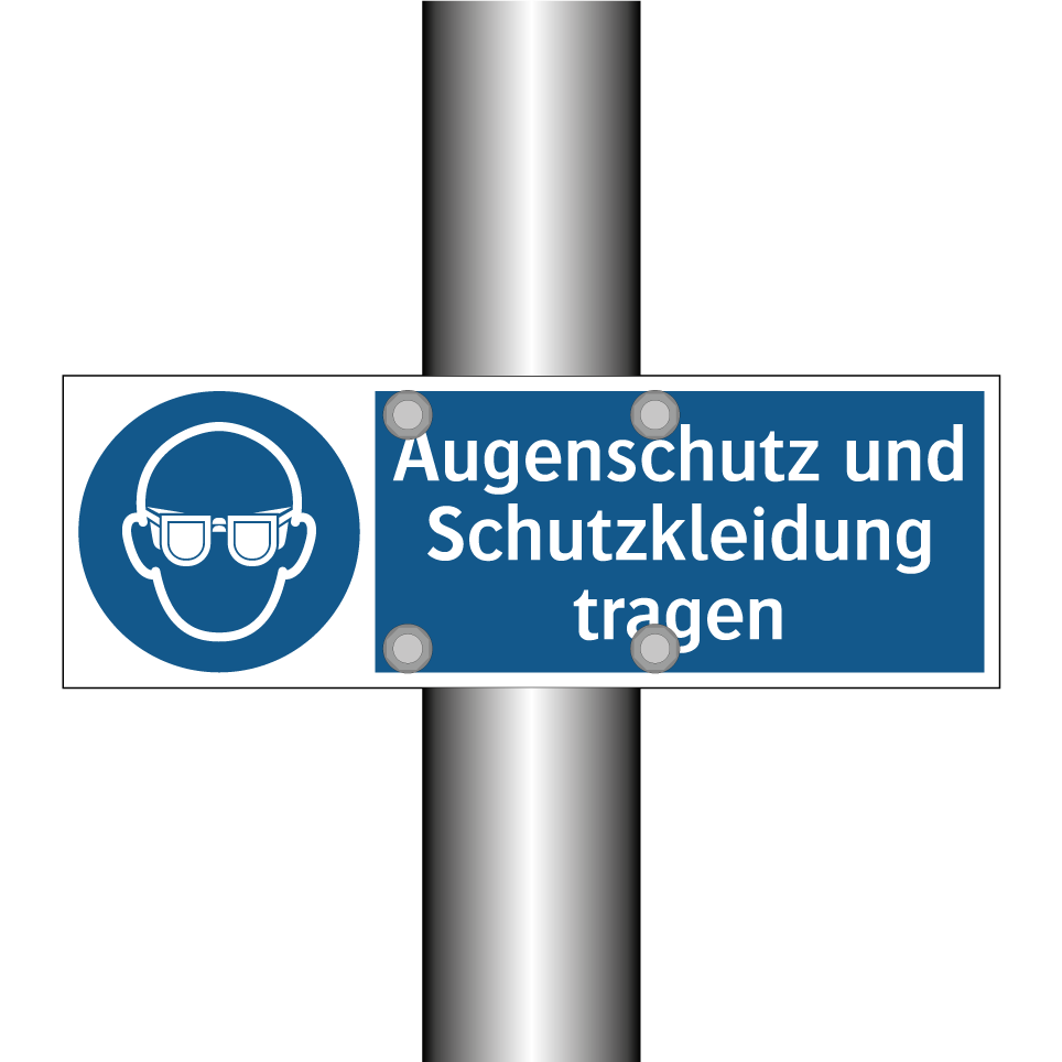 Augenschutz und Schutzkleidung tragen