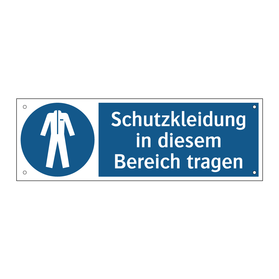 Schutzkleidung in diesem Bereich tragen