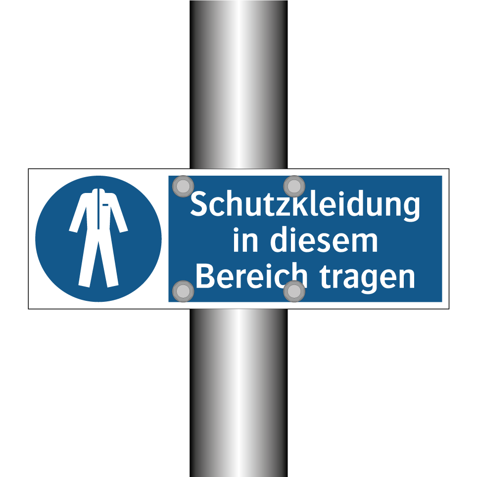 Schutzkleidung in diesem Bereich tragen