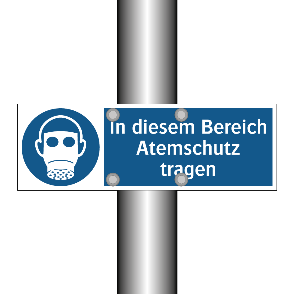 In diesem Bereich Atemschutz tragen