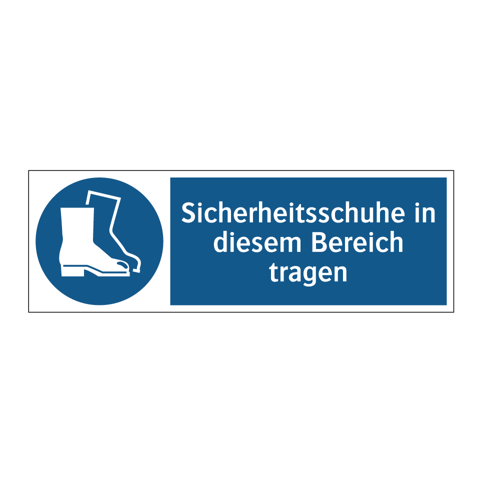 Sicherheitsschuhe in diesem Bereich tragen