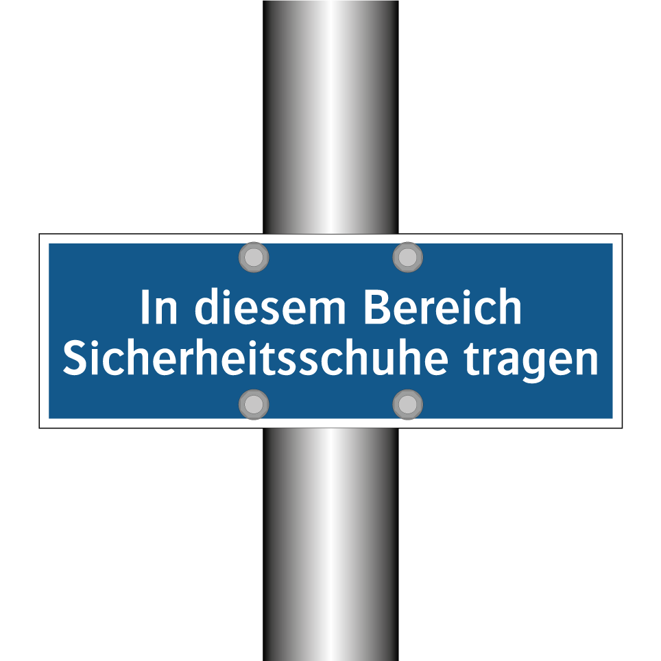 In diesem Bereich Sicherheitsschuhe tragen