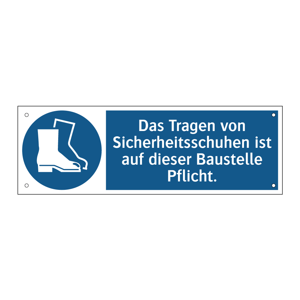 Das Tragen von Sicherheitsschuhen ist auf dieser Baustelle Pflicht.
