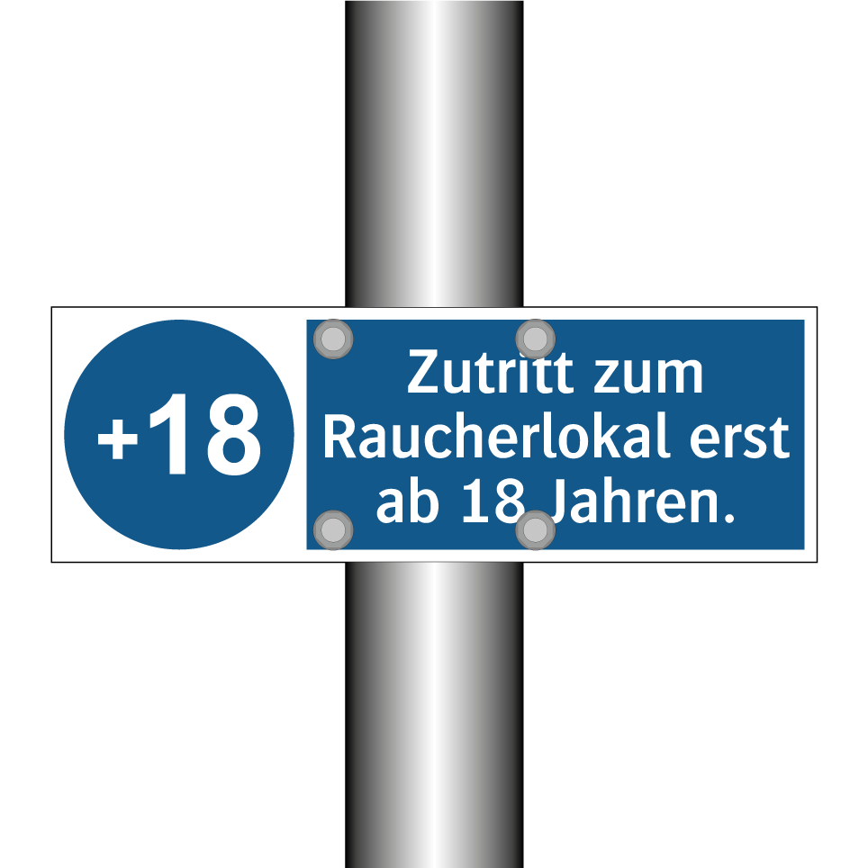 Zutritt zum Raucherlokal erst ab 18 Jahren.
