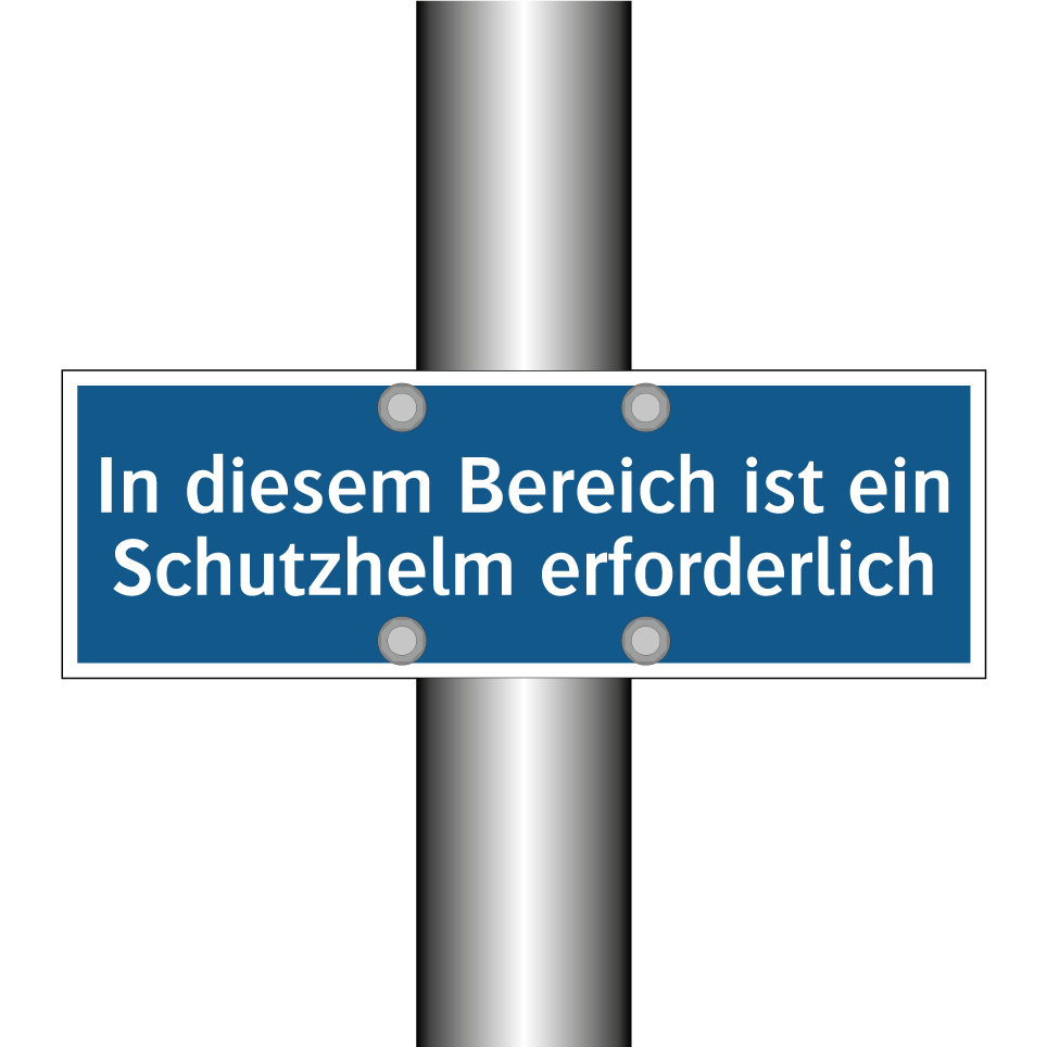 In diesem Bereich ist ein Schutzhelm erforderlich