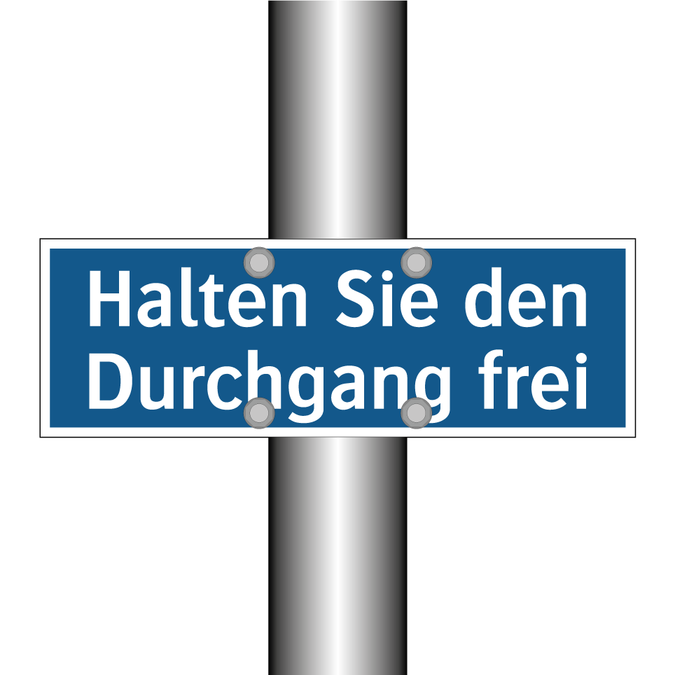 Halten Sie den Durchgang frei
