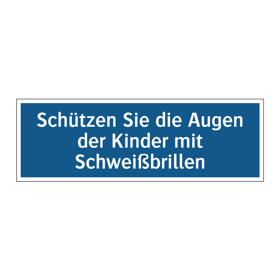 Schützen Sie die Augen der Kinder mit Schweißbrillen
