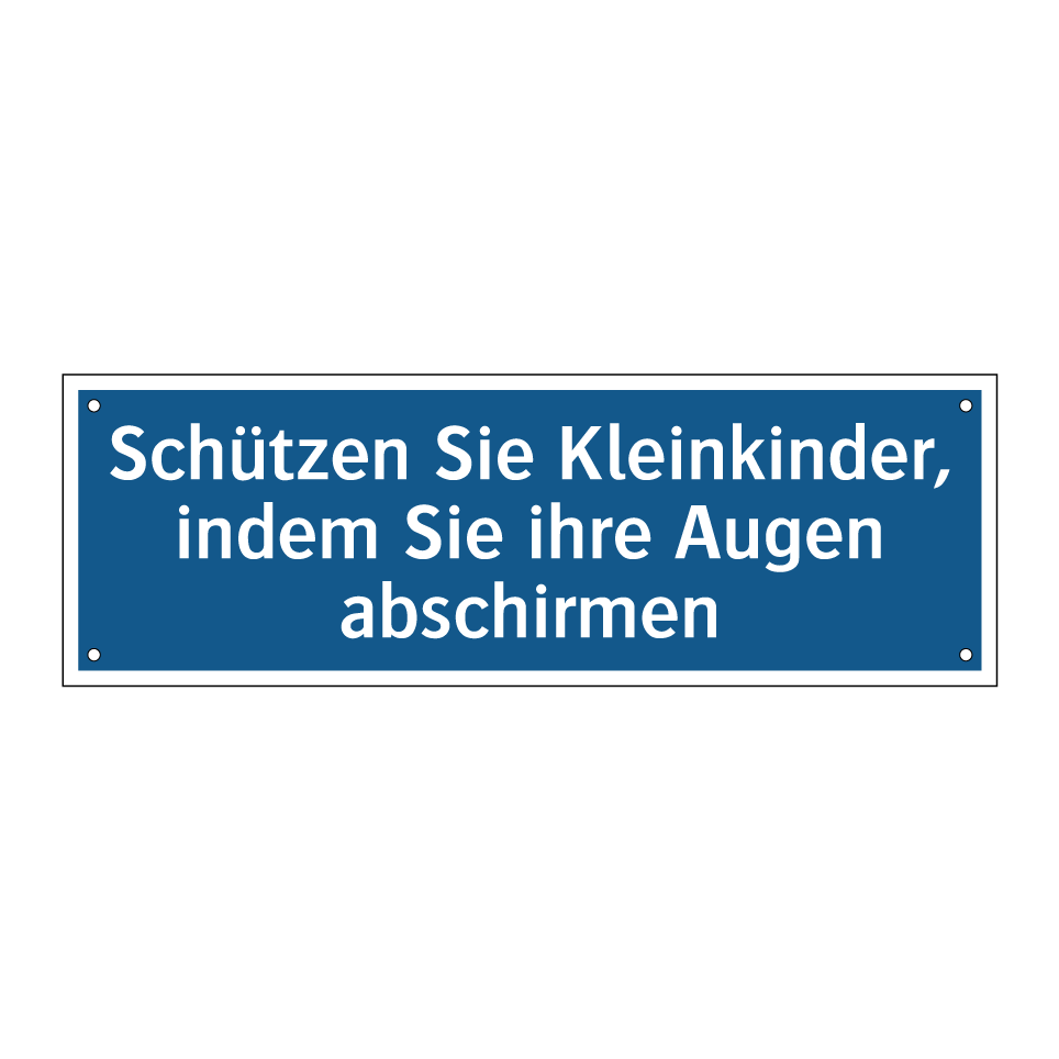 Schützen Sie Kleinkinder, indem Sie ihre Augen abschirmen
