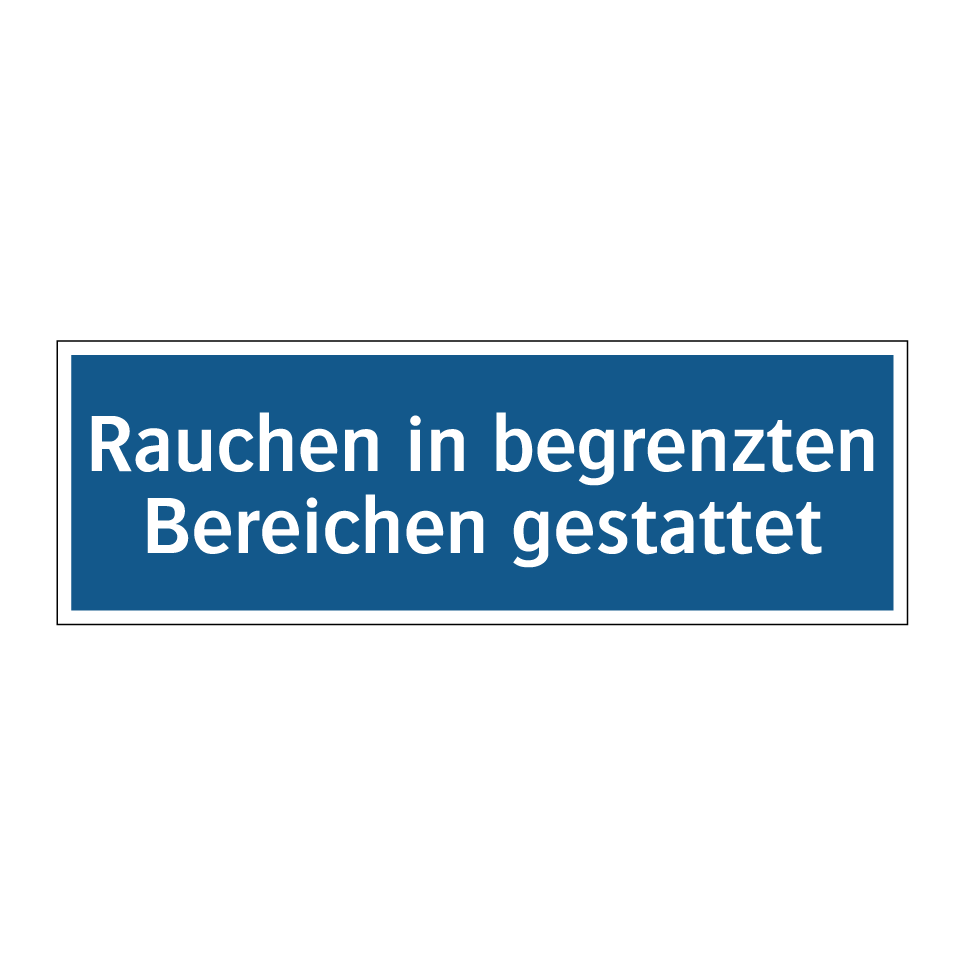 Rauchen in begrenzten Bereichen gestattet