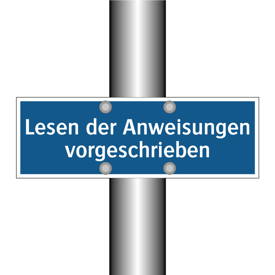 Lesen der Anweisungen vorgeschrieben