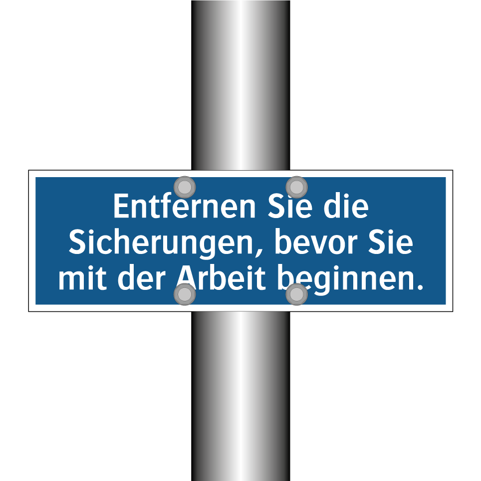 Entfernen Sie die Sicherungen, bevor Sie mit der Arbeit beginnen.