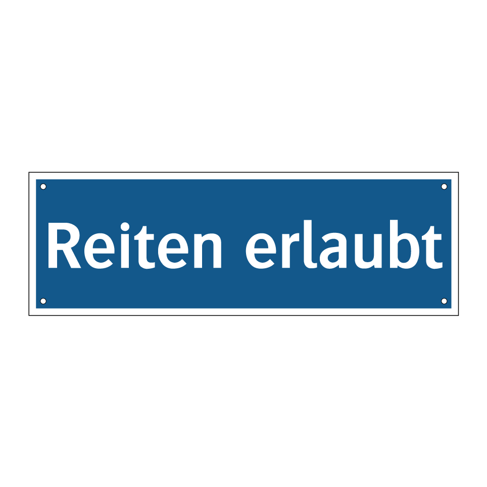 Reiten erlaubt