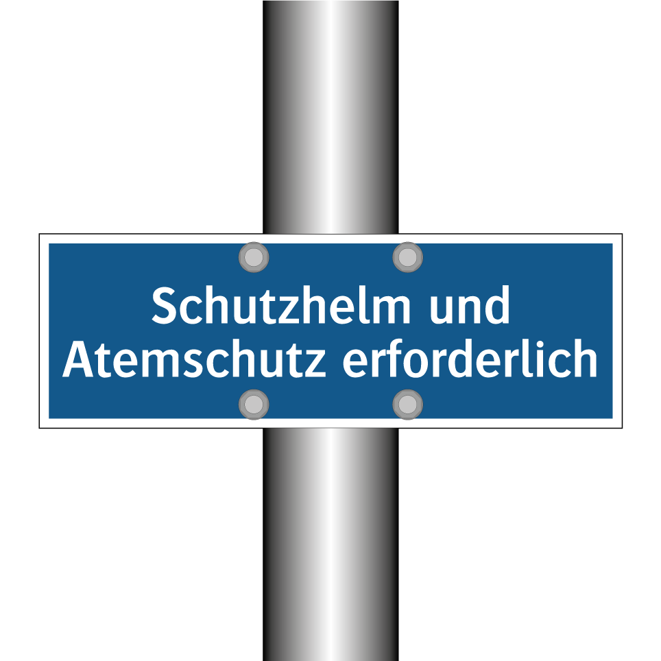 Schutzhelm und Atemschutz erforderlich