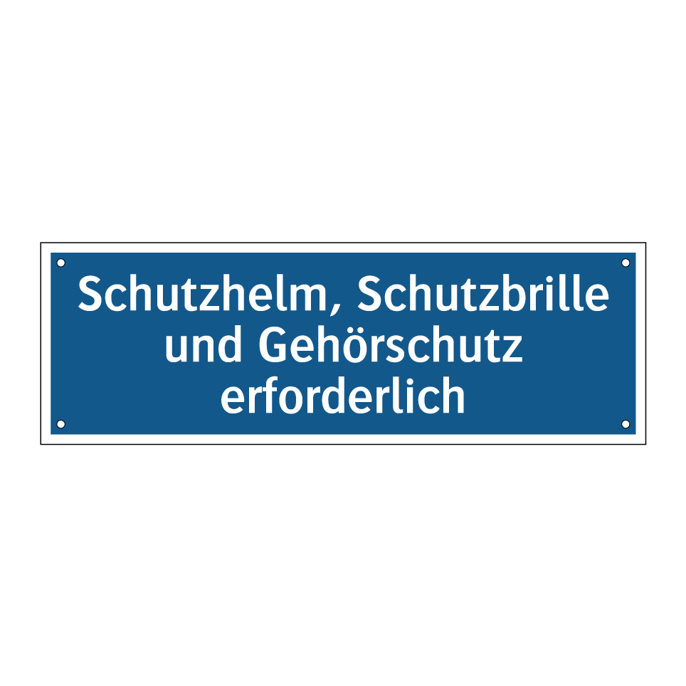 Schutzhelm, Schutzbrille und Gehörschutz erforderlich