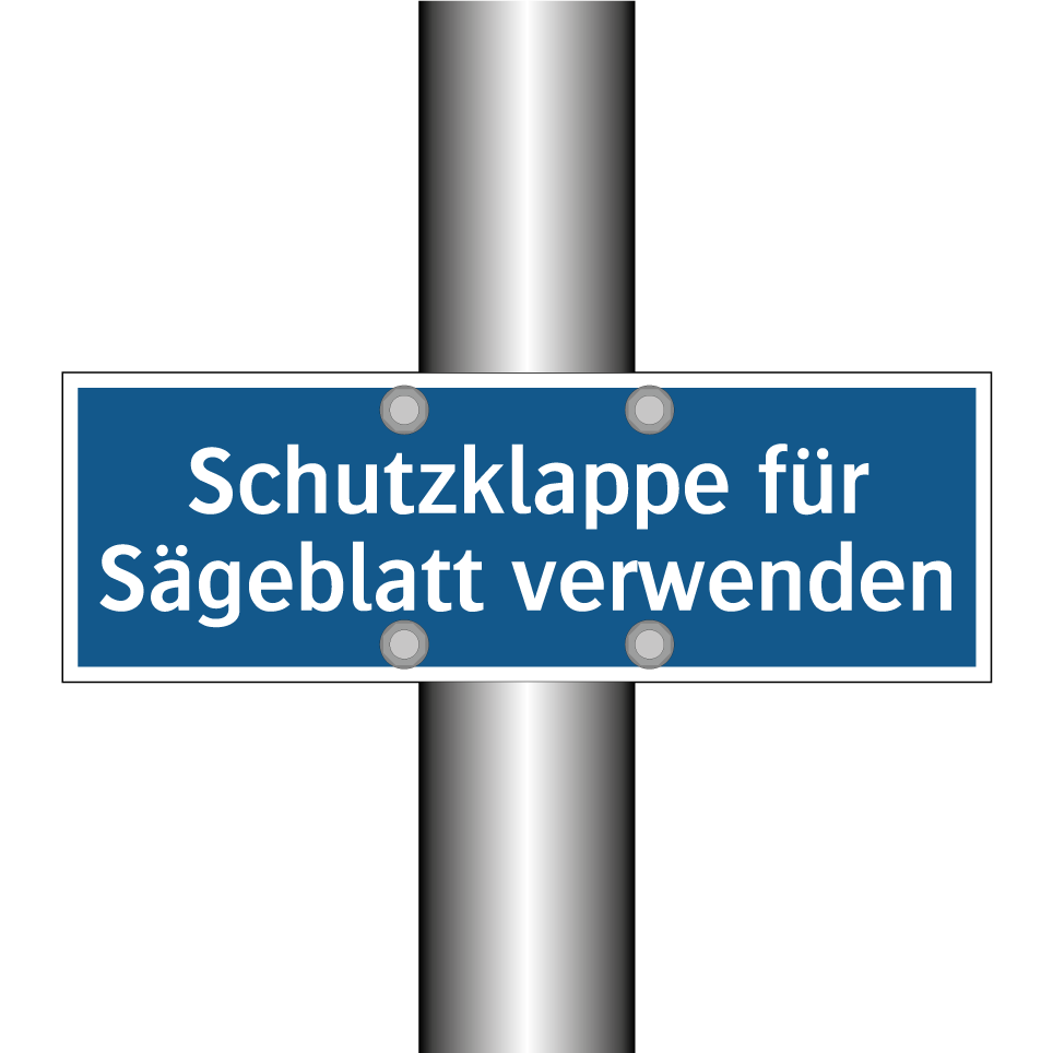 Schutzklappe für Sägeblatt verwenden