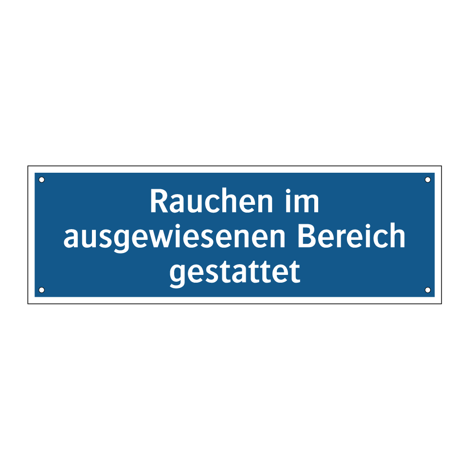 Rauchen im ausgewiesenen Bereich gestattet