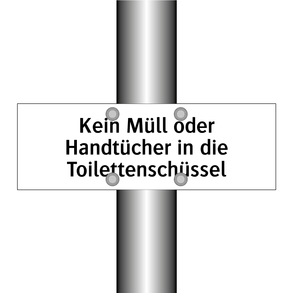 Kein Müll oder Handtücher in die Toilettenschüssel