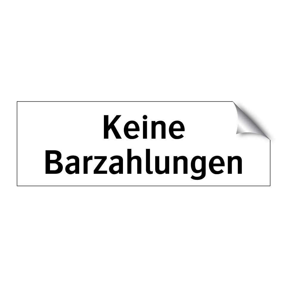 Keine Barzahlungen