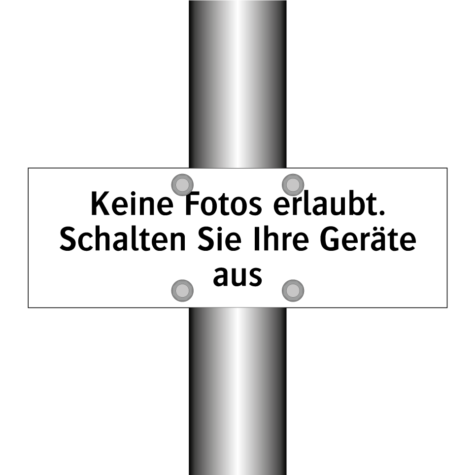 Keine Fotos erlaubt. Schalten Sie Ihre Geräte aus
