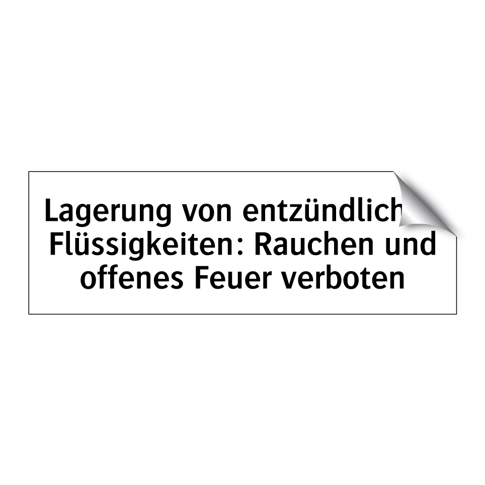 Lagerung von entzündlichen Flüssigkeiten: Rauchen und offenes Feuer verboten