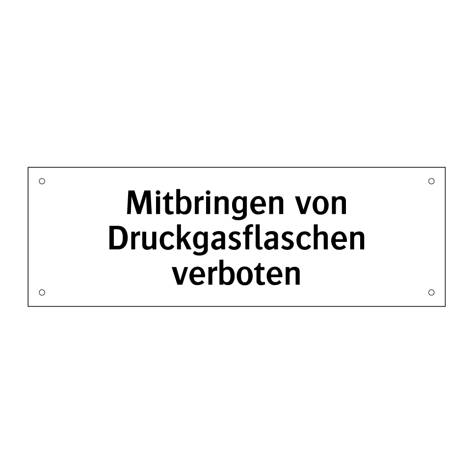 Mitbringen von Druckgasflaschen verboten
