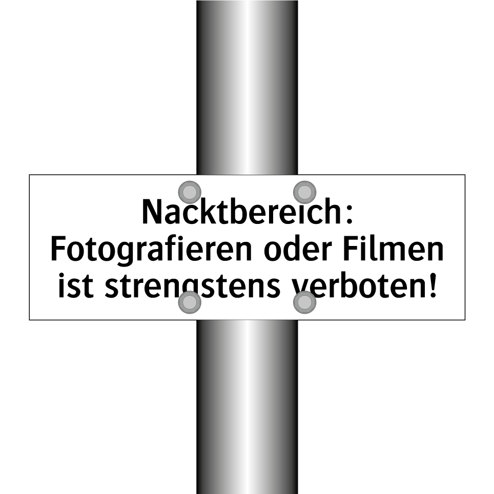 Nacktbereich: Fotografieren oder Filmen ist strengstens verboten!