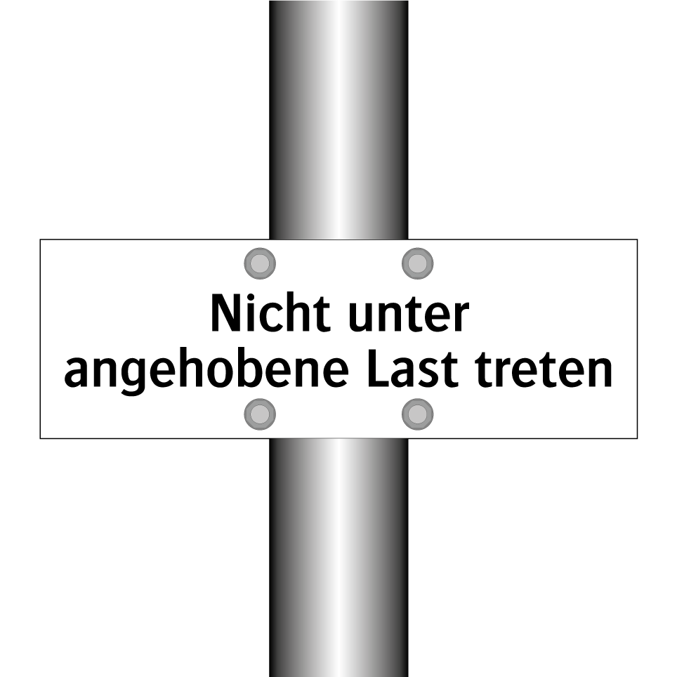 Nicht unter angehobene Last treten