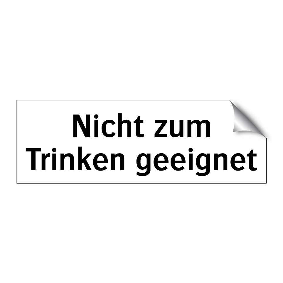 Nicht zum Trinken geeignet