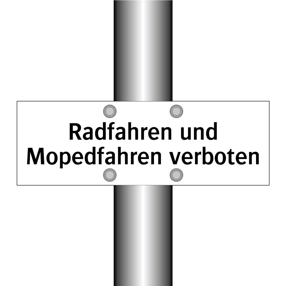 Radfahren und Mopedfahren verboten