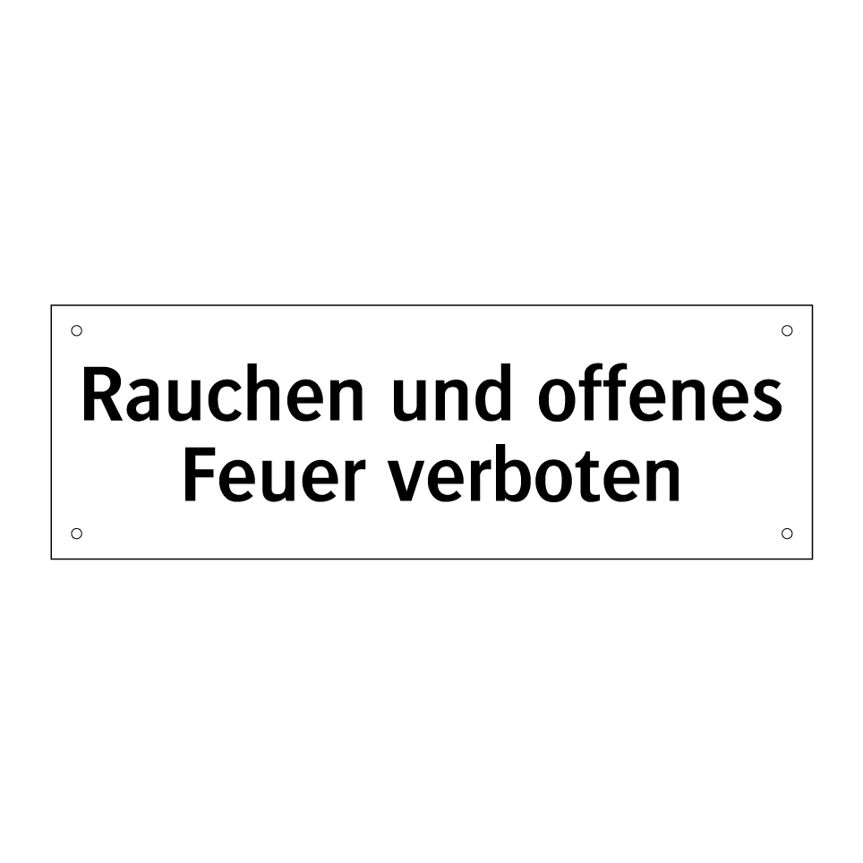 Rauchen und offenes Feuer verboten