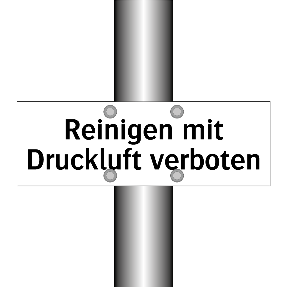 Reinigen mit Druckluft verboten