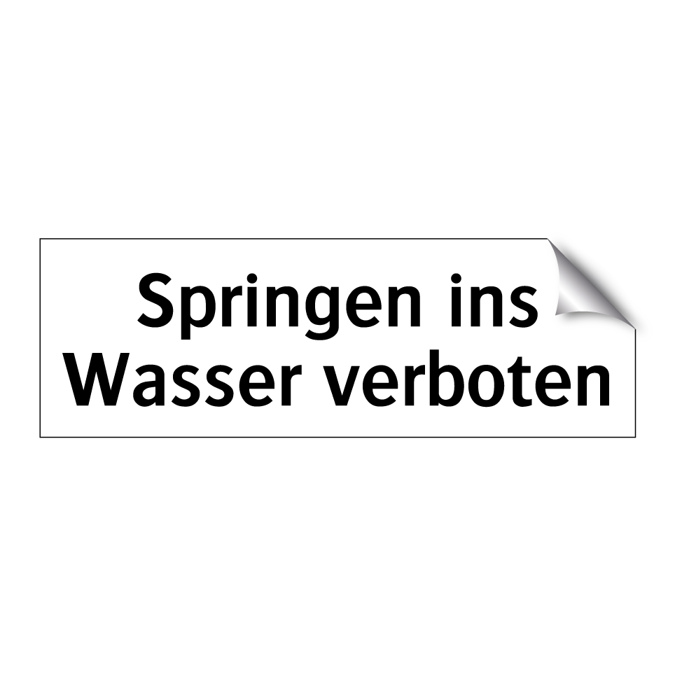 Springen ins Wasser verboten
