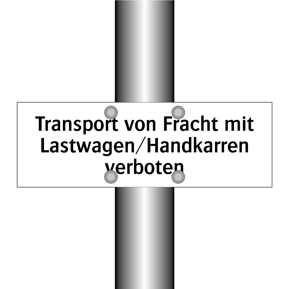 Transport von Fracht mit Lastwagen/Handkarren verboten