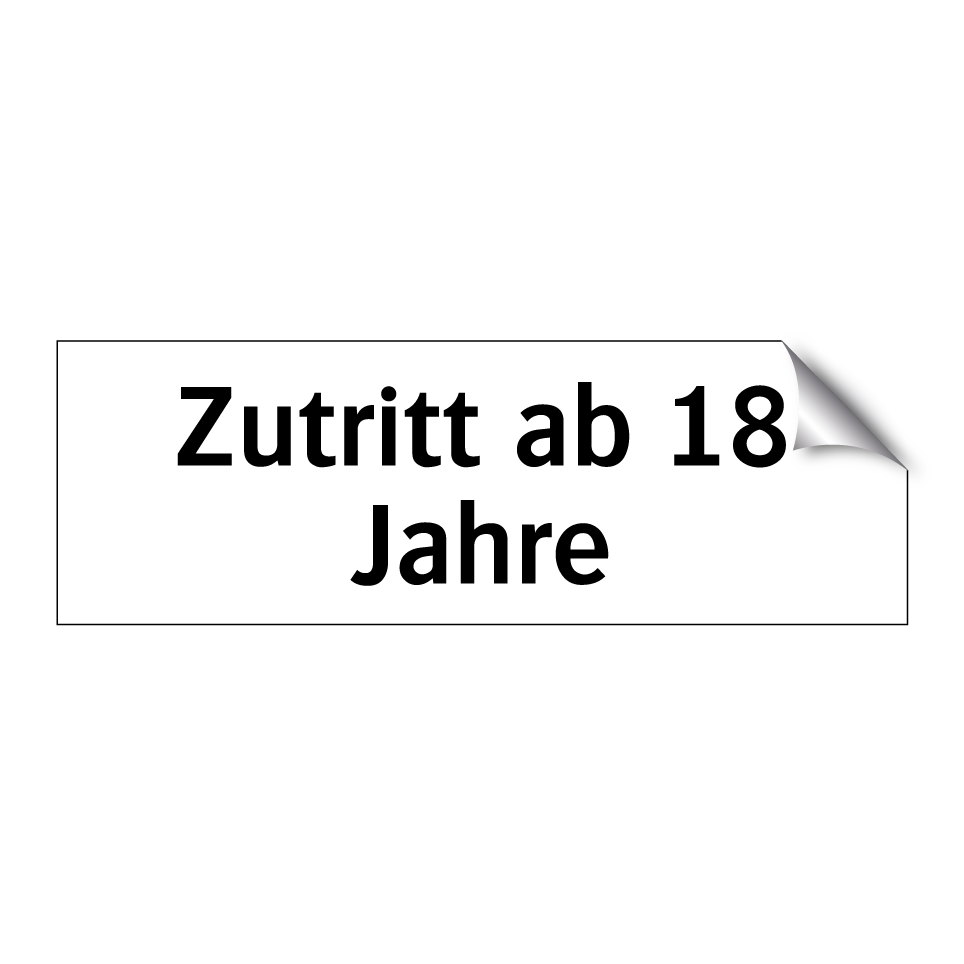 Zutritt ab 18 Jahre
