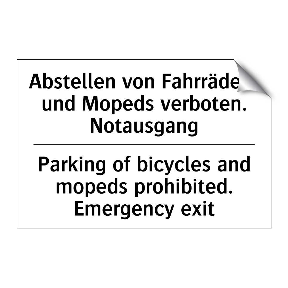 Abstellen von Fahrrädern und Mopeds /.../ - Parking of bicycles and mopeds /.../