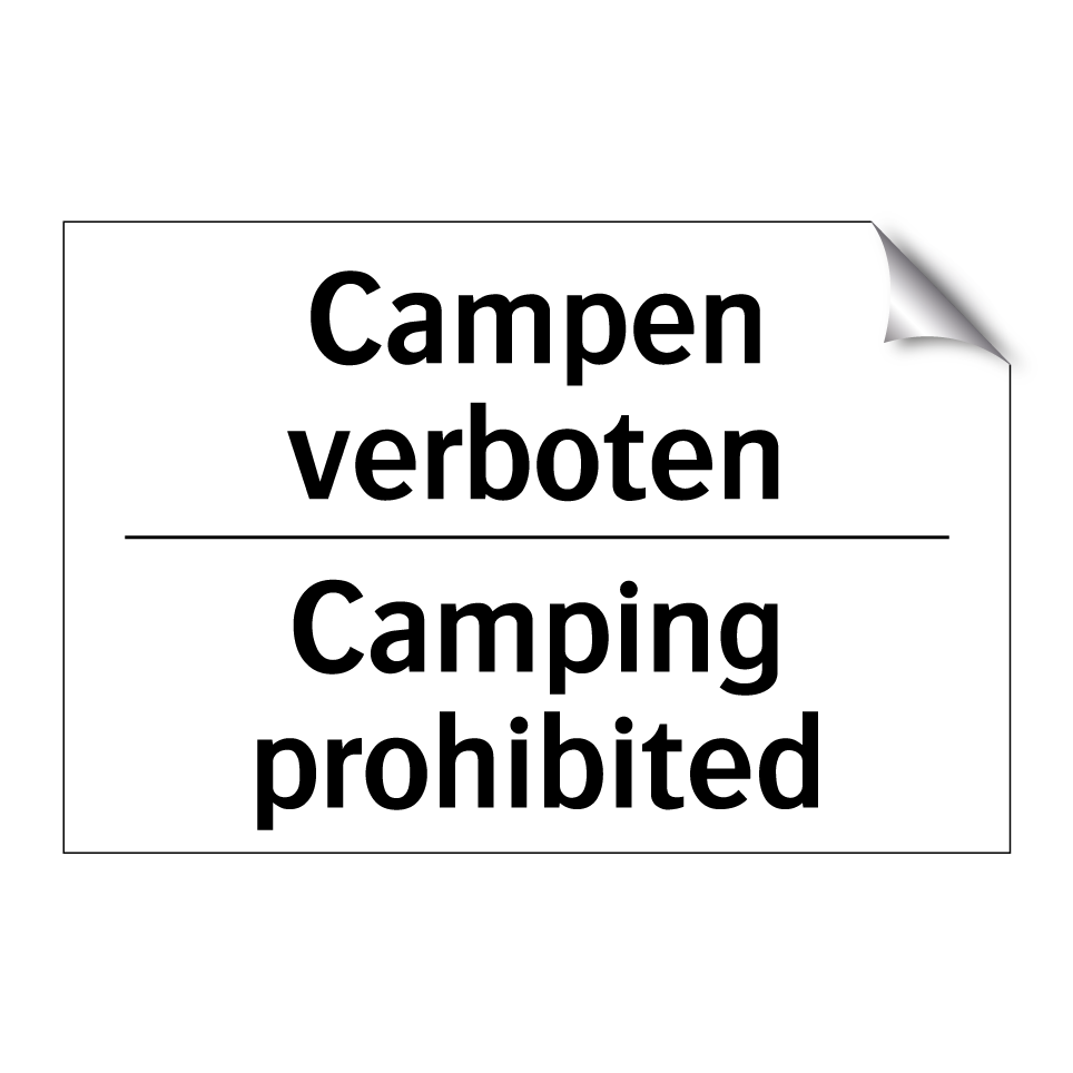 Campen verboten - Camping prohibited