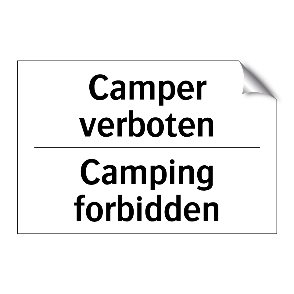 Camper verboten - Camping forbidden