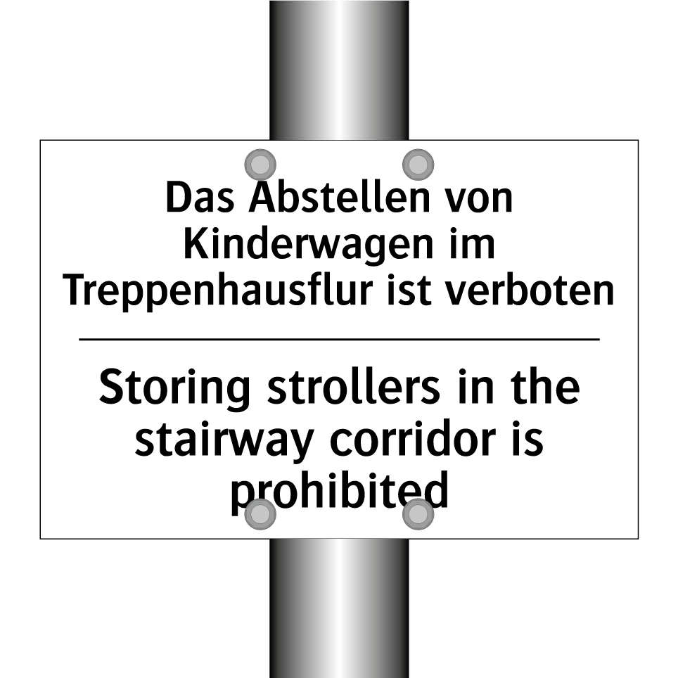 Das Abstellen von Kinderwagen /.../ - Storing strollers in the stairway /.../
